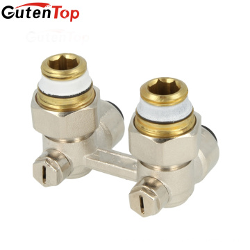 LB guten top Angle Brass H válvula de radiador H valve para radiador de hierro fundido